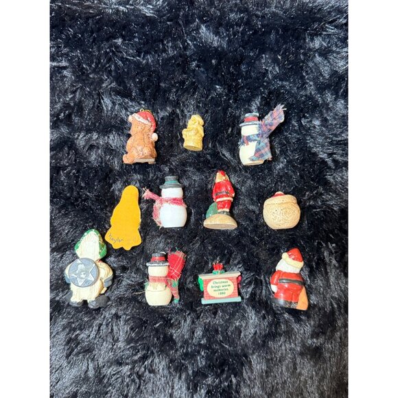 Vintage Christmas Miniature Figurines Lot Of 11 Holiday Decor - Picture 2 of 6